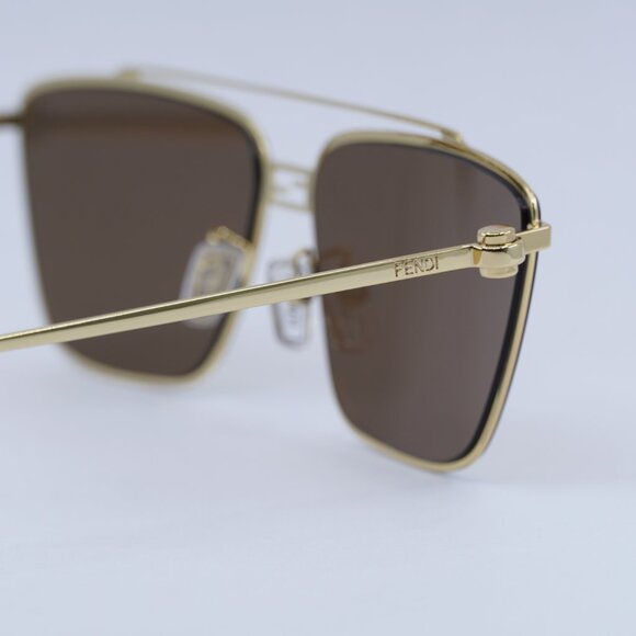Fendi FE40110U 30L Sunglasses Gold Square Frame, Gold Lenses